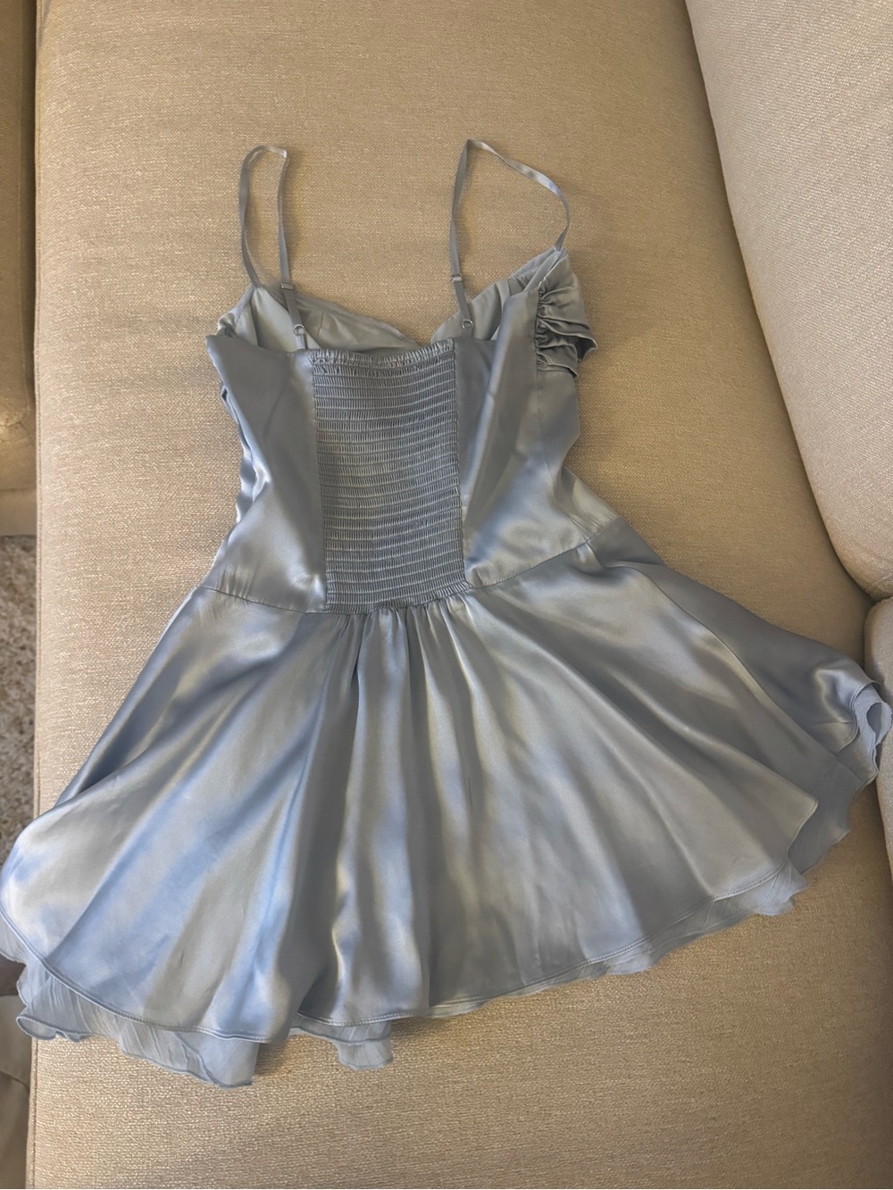 Reformation Ursula Silk Dress Blue - Picture 6 of 6